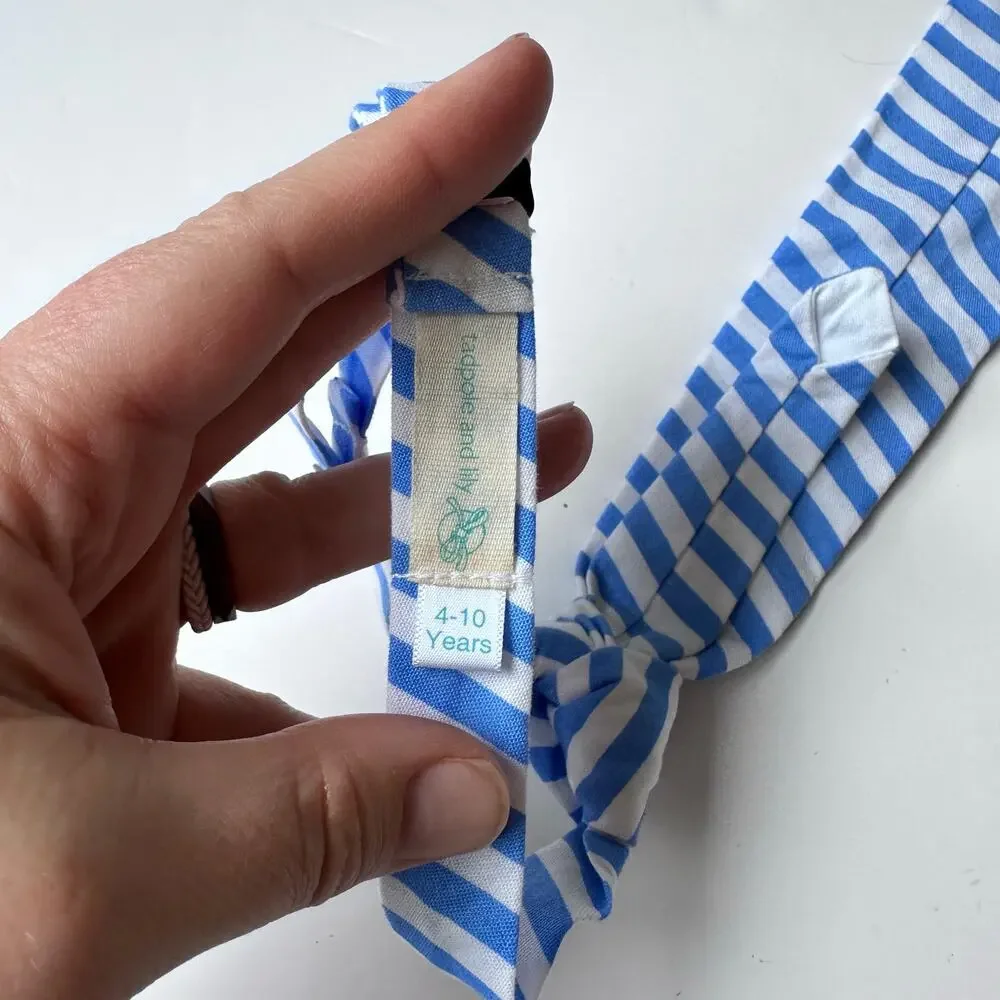 Tadpole and Lily Blue Striped Adjustable Tie (4-10 Years)